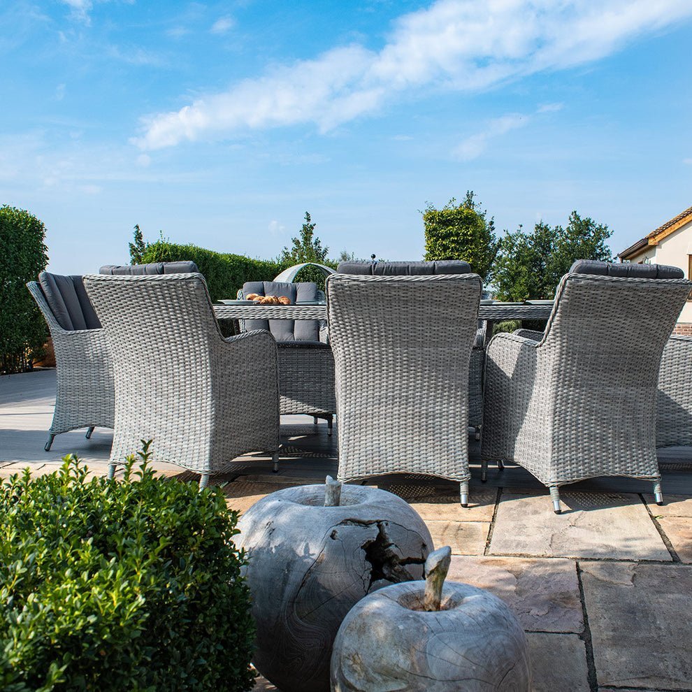 A Ascot 8 Seat Oval Rattan Dining Set with Lazy Susan & Weatherproof Cushions - Image 3