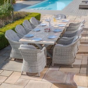 Vienna 6 - 10 Seat Extending Rectangular Dining Table with Dawn Grey Frame