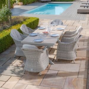 Alternative view of Vienna 6 - 10 Seat Extending Rectangular Dining Table with Dawn Grey Frame