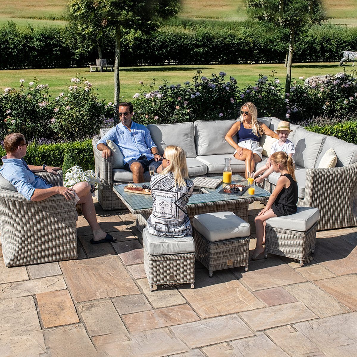 Oxford Deluxe Large Rattan Corner Dining Set - Image 2