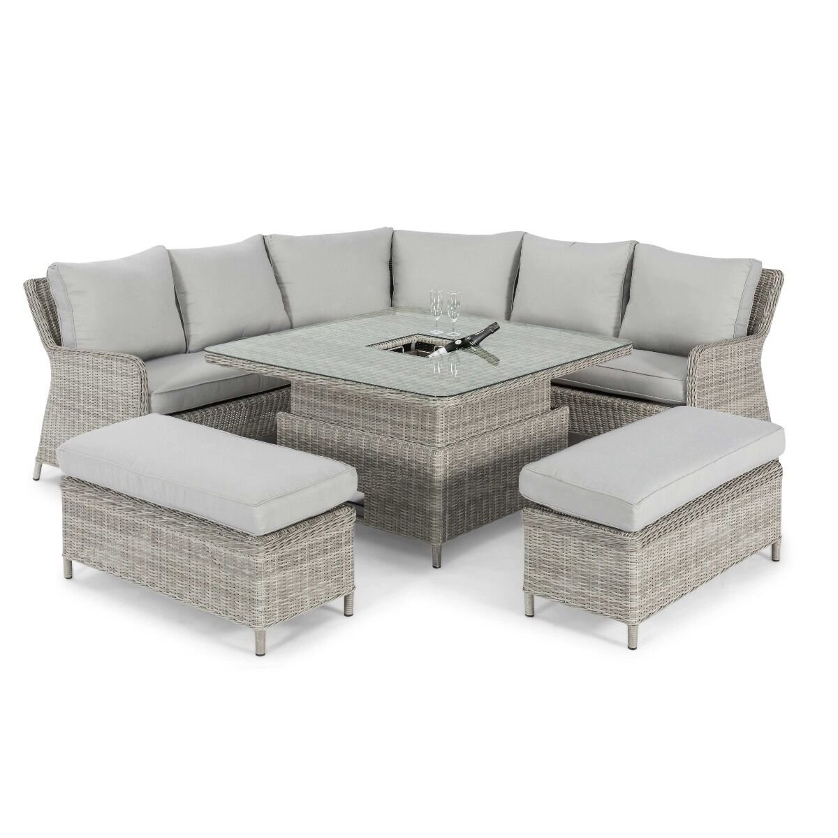 Oxford Royal Rattan Corner Dining Sofa Set - Image 7