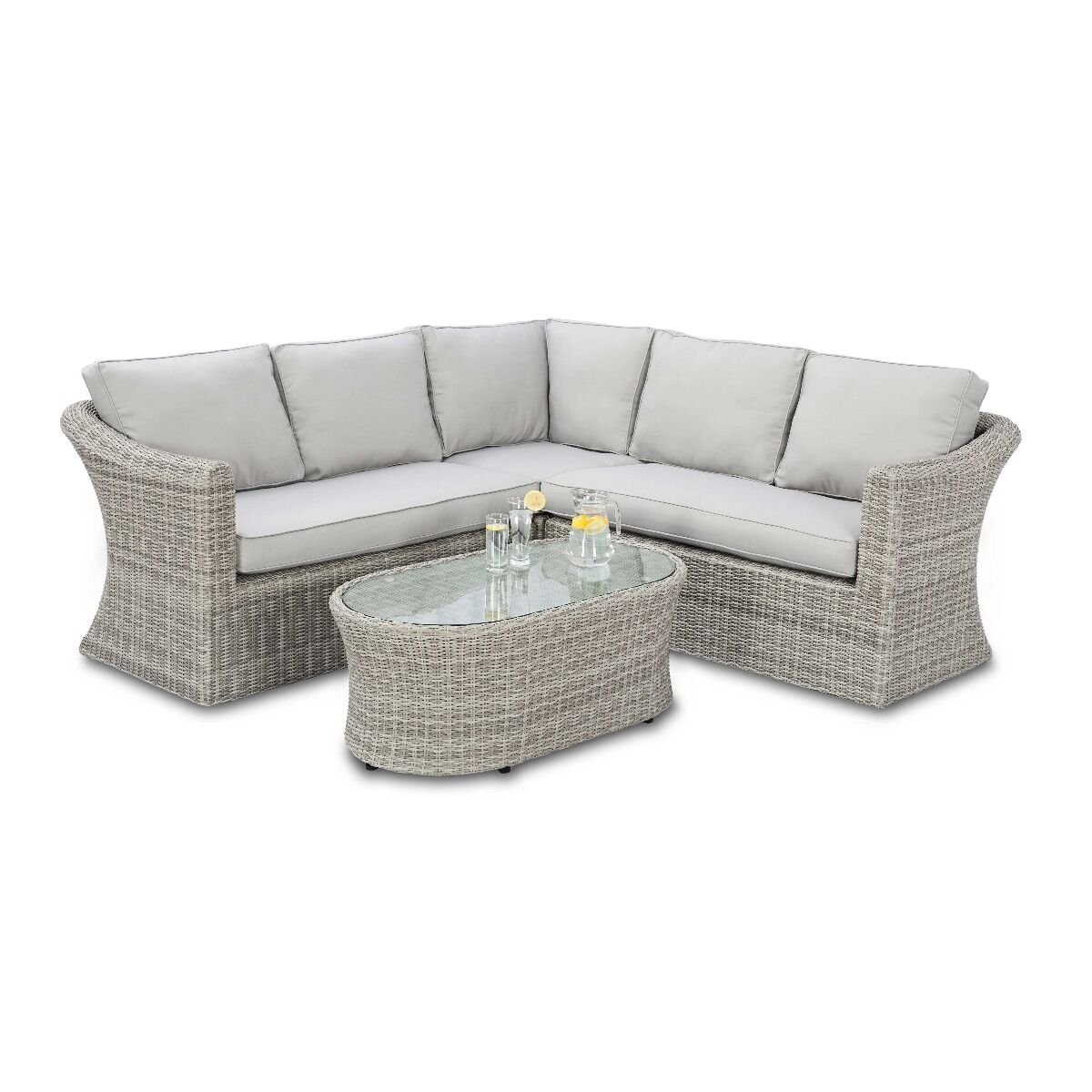 Oxford Small Rattan Corner Sofa Set - Image 5