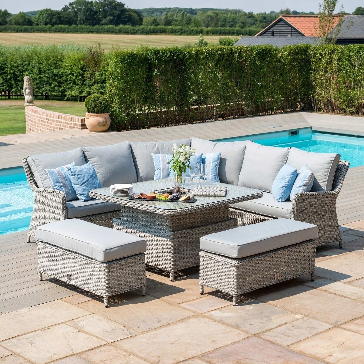 Oxford Royal Rattan Corner Dining Sofa Set