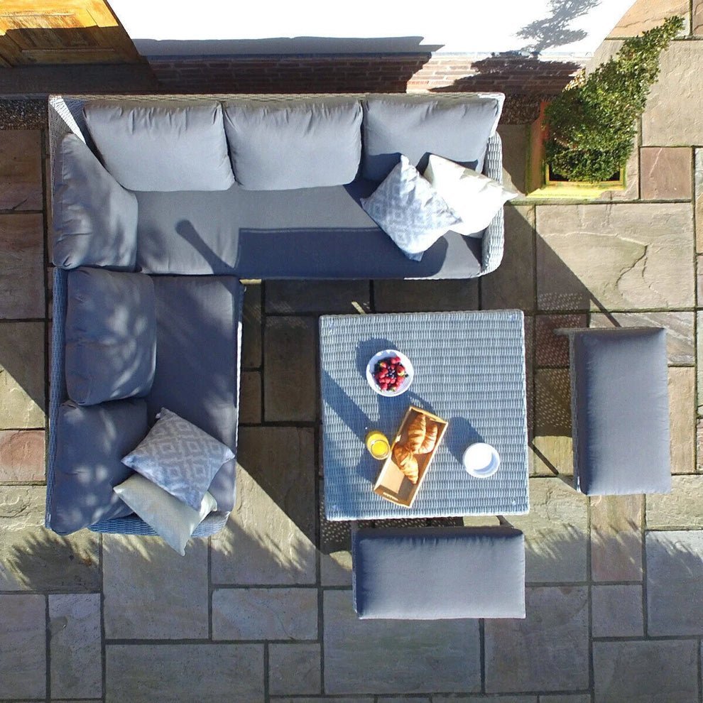 Ascot Square Rattan Corner Dining Set With Rising Table & Weatherproof Cushions - Image 6