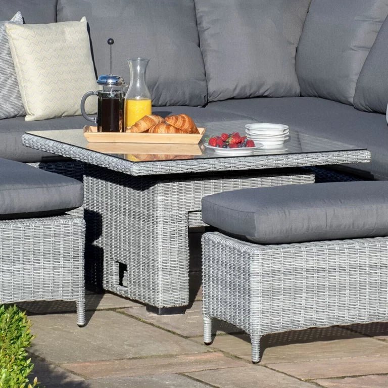 Ascot Square Rattan Corner Dining Set With Rising Table & Weatherproof Cushions - Image 5