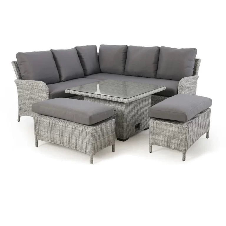 Ascot Square Rattan Corner Dining Set With Rising Table & Weatherproof Cushions - Image 3