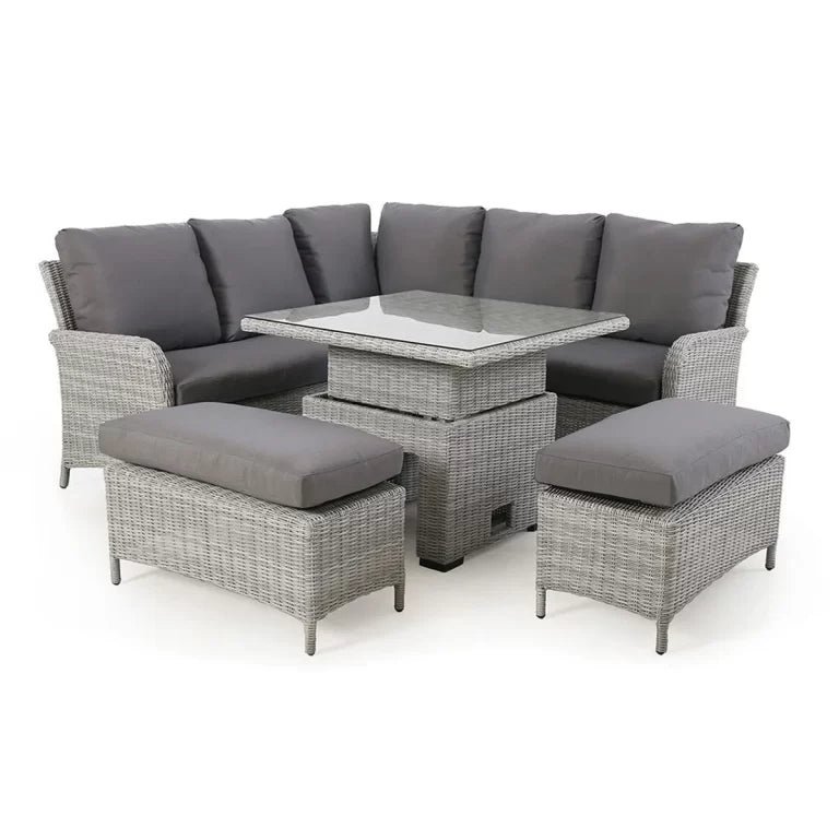 Ascot Square Rattan Corner Dining Set With Rising Table & Weatherproof Cushions - Image 4